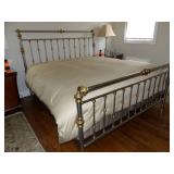 Charles Rogers brass & stainless king size bed 