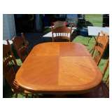 OAK BALL & CLAW TABLE & 6 CHAIRS