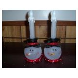 LIGHTED CANDLE SNOWMEN