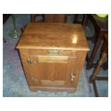 OAK ICE BOX END TABLE
