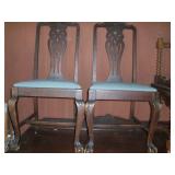 2 BALL & CLAW FOOT CHAIRS