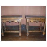 2 SMALL VINTAGE OAK TABLES