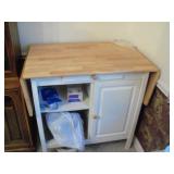 BUTCHER BLOCK TABLE W STORAGE