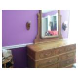 MATCHING OAK DRESSER W MIRROR