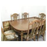 TABLE W 6 CHAIRS & TABLE WITH LEAF