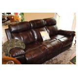 81" Leather Electric Reclining Couch