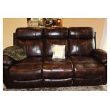 81" Leather Electric Reclining Couch