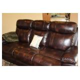 81" Leather Electric Reclining Couch