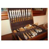 12 Place International Silverplate Flatware Set plus Extras 