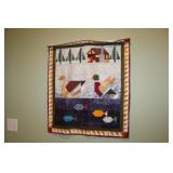 Quilted Ducks on Water Scene Hanging - $25.00 ​29.5" x 34.5"