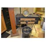 midcentury stereo, cast iron, scales and meters