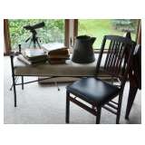Telescope, bench, accent pieces