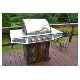 Custom antler-handled gas grill 