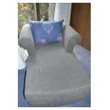 Pin-striped chaise lounge