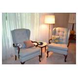 Gorgeous Lt Blue Wingback Chairs