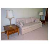 Lane End Tables, like new, Neutral Sofa, Accent Lamps