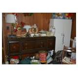 Antique Sideboard/Buffet, storage cabinets, lamps, fun stuff