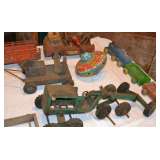 Toy Tin Top, Toy Tractors, Wood Train