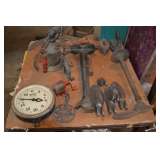 Cobblers tools, scale, oil cans
