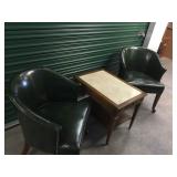 Leather Chairs with Table