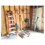 Ladder and Yard Tool Lot