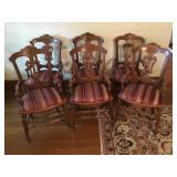 Six Wooden Dining Room Chairs