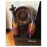Ceramic Bottles and Charger Plate