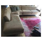 Thayer Coggin Suede Curved Sectional