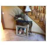 Table, Painting, Lamp, Plant Lot