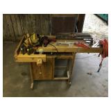 Tool Bench and Assorted Vintage Tools