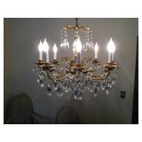 24K Gold Over Brass Italian Crystal Chandelier