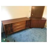 Side Board and Record Cabinet Lot