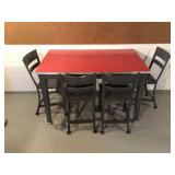 Vintage Metal Table with Four Metal Chairs