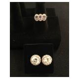 Stauer Kibo Tanzanite and Dia. Ring, Diamondaura Crown Earrings