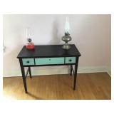 Desk and Kerosene Lamps