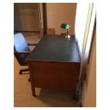 Desk, Chair, and Lamp