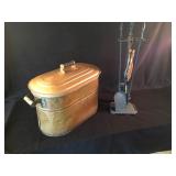 Copper Boiler and Fireplace Tools