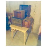 Crates and Table Lot