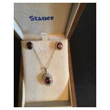 10K White Gold Necklace and Earring Set