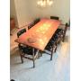 Danish Modern Teak Table with Eight Chairs