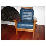 F4 Mission Chair 32Lx36Wx39H Dark Blue Leather