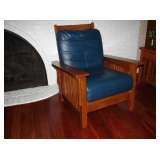 F4 Mission Chair 32Lx36Wx39H Dark Blue Leather