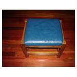 F5 Mission Ottoman 19Lx16Wx16H Dark Blue  Leather