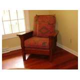 F7 Mission chair 32Lx36Wx38H Rust tapestry