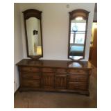 Thomasville Wood Dresser with Mirrors