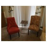 Two Chairs, Table, and Lamp