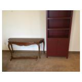 Wooden Hutch, Side Table, and Quilt Hanger