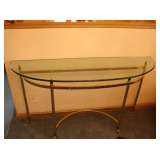 LR2 Glass top brass table 53x15x28