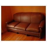 OF1 Brown Faux Leather couch 78x39x35