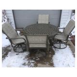 Metal Patio Table with Four Chairs